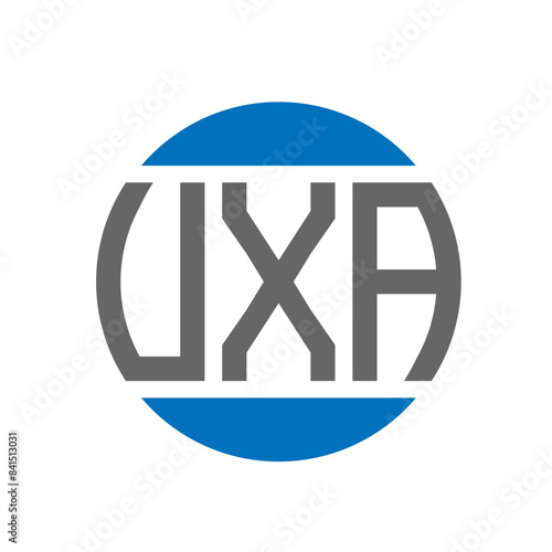 UXA letter logo design on white background. UXA creative initials circle logo concept. UXA letter design. photo