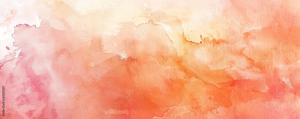 Obraz premium Abstract watercolor background in pink, orange, and yellow.