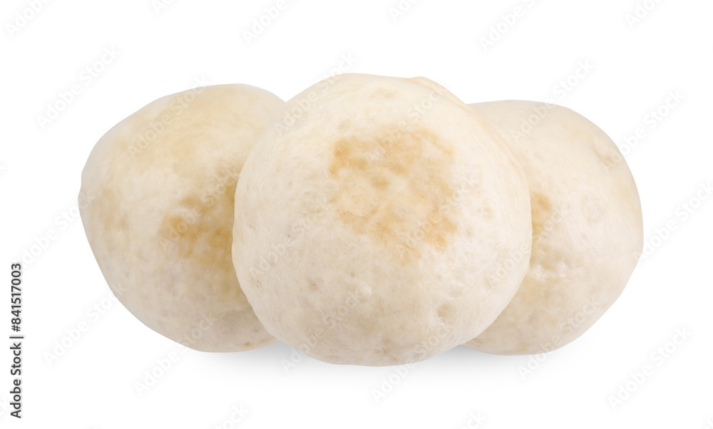 Fototapeta premium Delicious chinese steamed buns isolated on white, top view