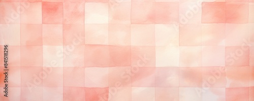 Watercolor background, checkered paper element in pastel colorsplaid checker pattern