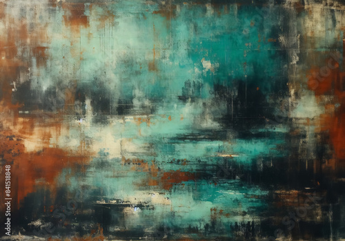 Wallpaper Mural Farbige Metallwand, Hintergrund oder Textur, Rosteffekt, türkis, grün und braun Torontodigital.ca