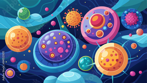 cellular therapy and regeneration, microscopic view of body cells, research of stem cells