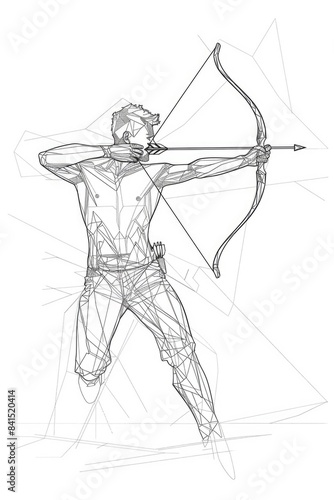 Man with a bow and arrow in a natural setting