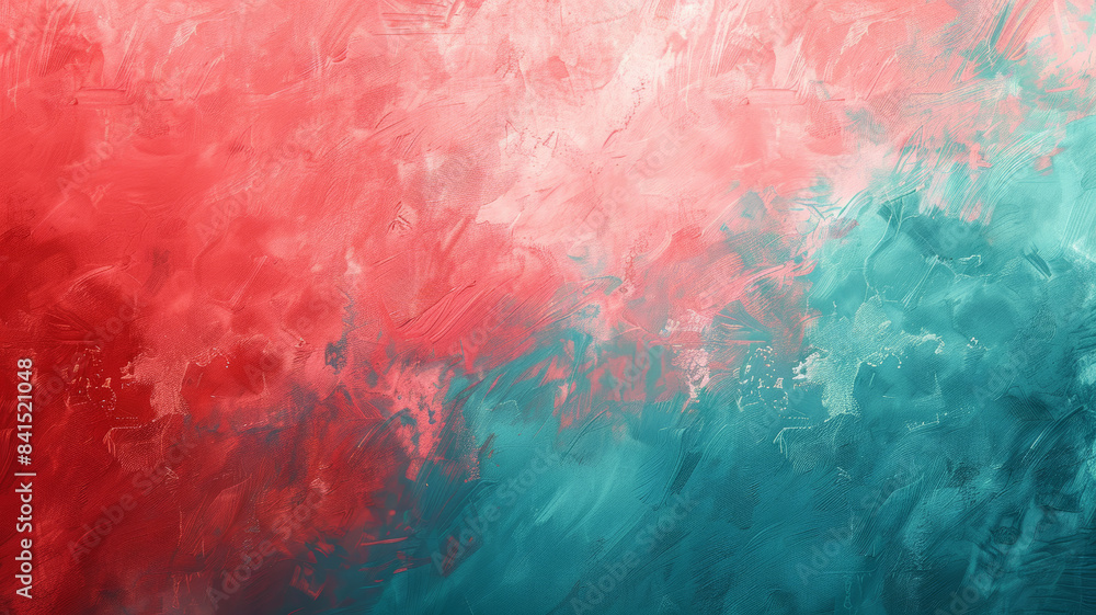 Fototapeta premium Teal and Coral Painting Texture