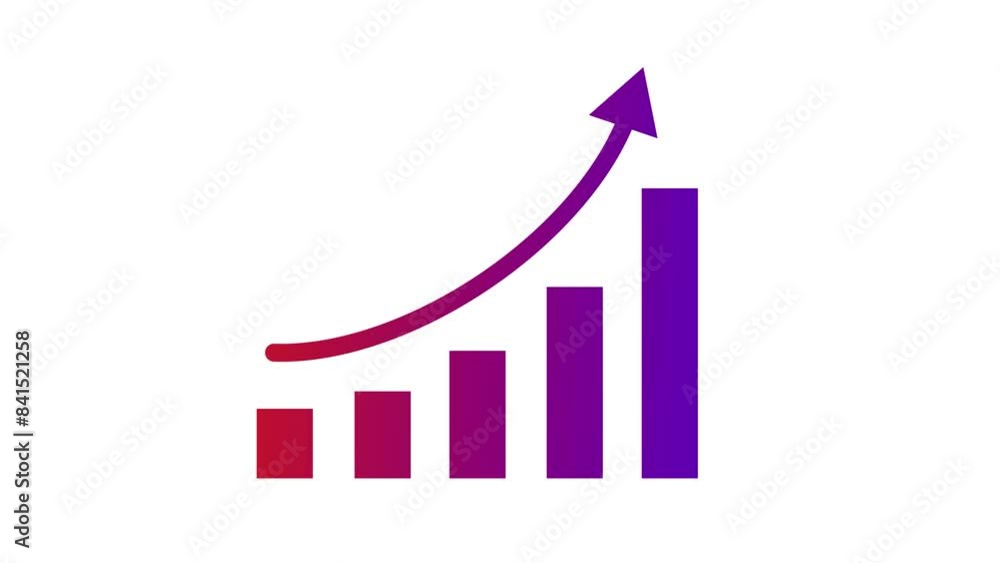 Purple red gradient simple graph bar animation white background Purple red gradient simple graph bar animation white background