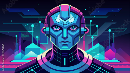 Game Art, Artistic Intelligence, Digital 3D Case with Futuristic Design