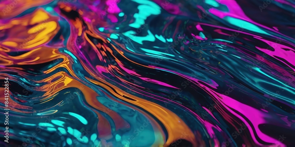 Neon colorful water flow background Neon colorful water flow background