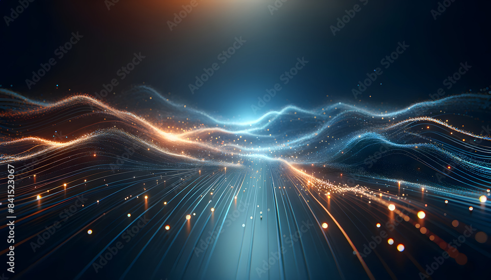 futuristic glowing waves. The waves are made up of vibrant, multicolored lines and dots, creating a mesmerizing pattern. futuristic glowing waves. The waves are made up of vibrant, multicolored lines and dots, creating a mesmerizing pattern.