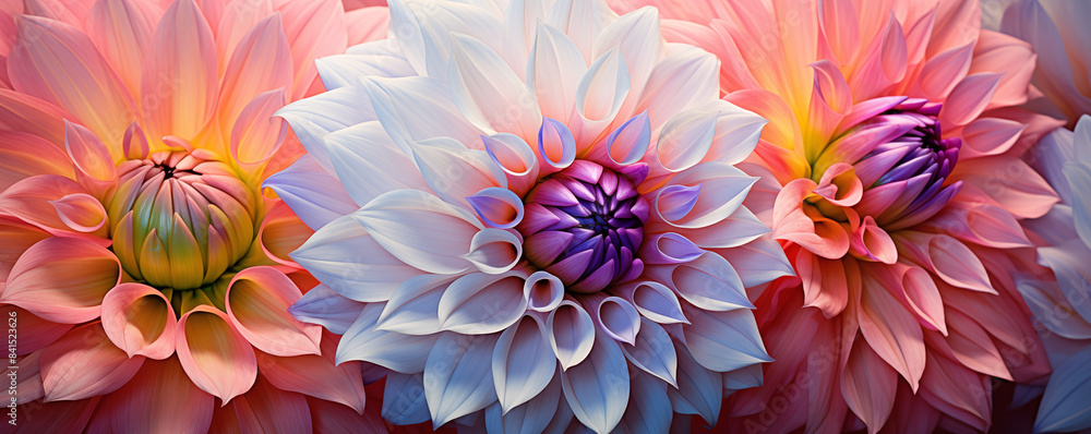 Stunning close-up of colorful dahlia flowers with intricate petals, showcasing their vibrant beauty and natural elegance. Stunning close-up of colorful dahlia flowers with intricate petals, showcasing their vibrant beauty and natural elegance.