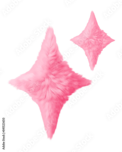 Obraz na plátne Pink blink png fluffy 3D shape, transparent background