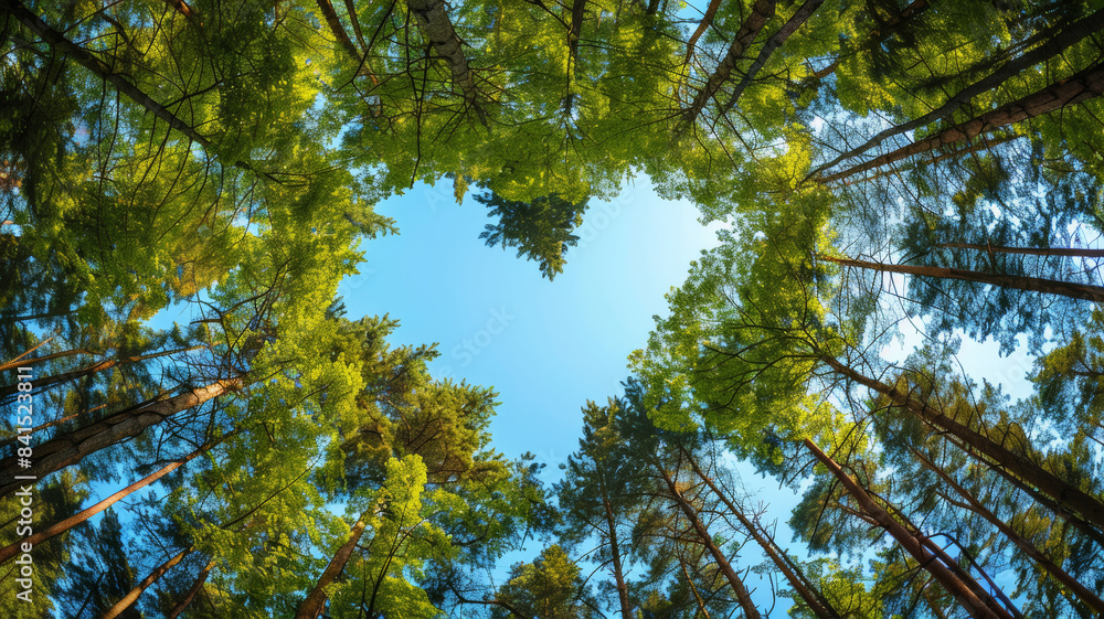 Fototapeta premium Love in Nature, Heart-Shaped Tree Canopy