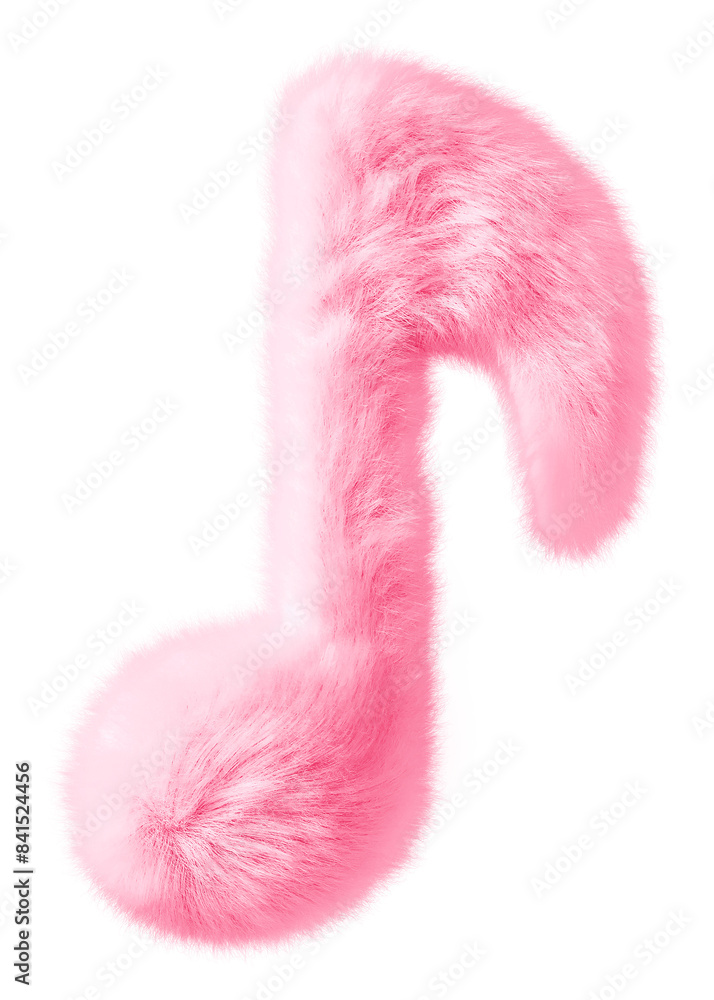 Pink music note png fluffy 3D shape, transparent background Pink music note png fluffy 3D shape, transparent background