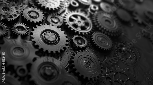 Wallpaper Mural A minimalist representation of seamless gears, using clean lines and geometric shapes to convey their essence. Torontodigital.ca