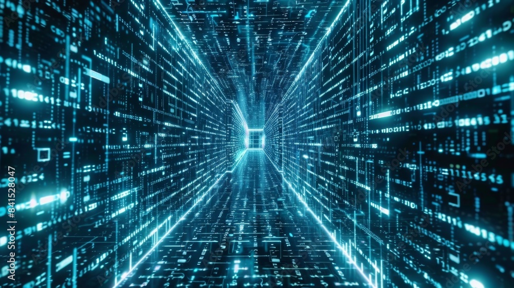 A neverending stream of raw data being transformed into valuable knowledge by a machine learning system. A neverending stream of raw data being transformed into valuable knowledge by a machine learning system.