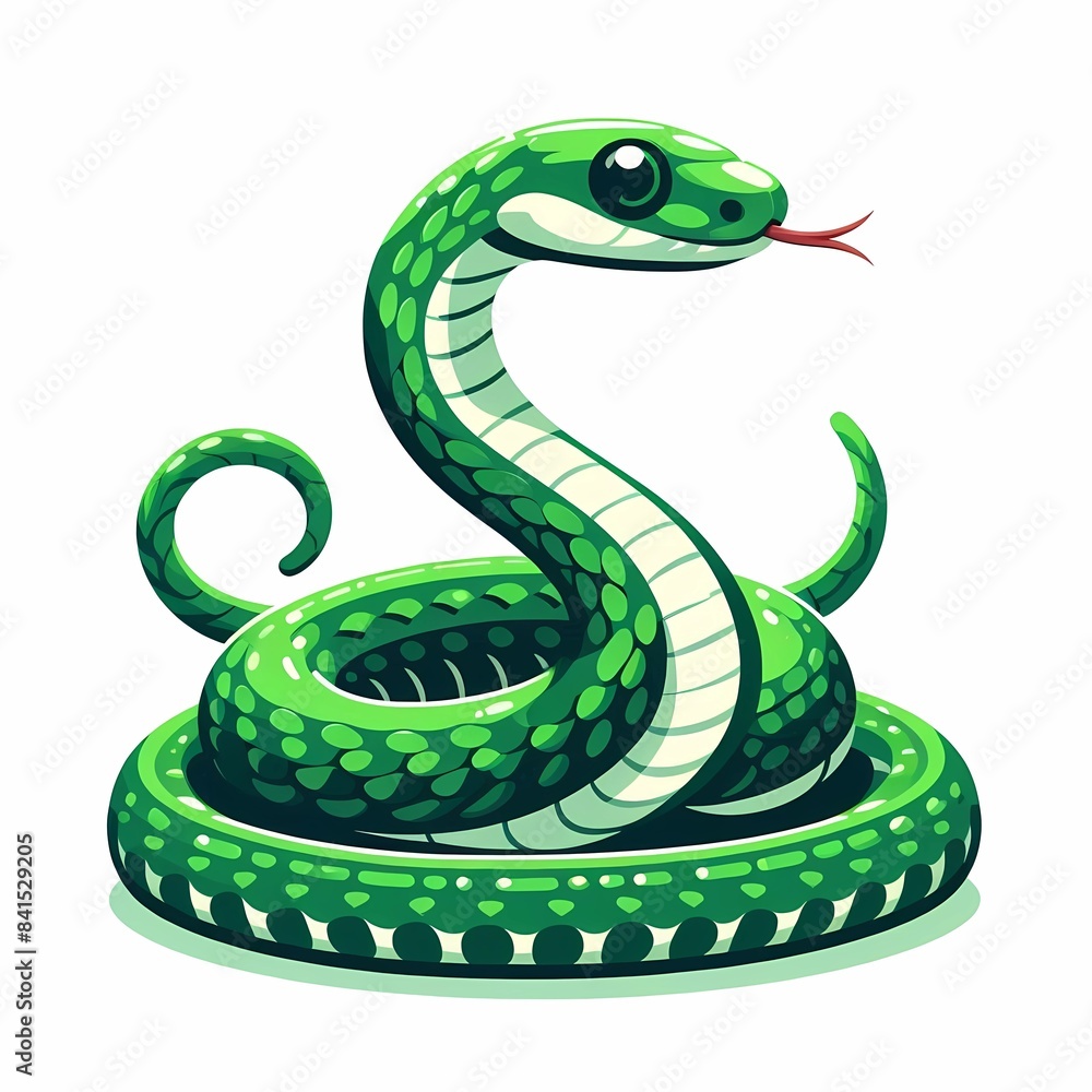 Obraz premium Green wooden snake, symbol of 2025 new year according to the Chinese calendar.Celebrating 2025.