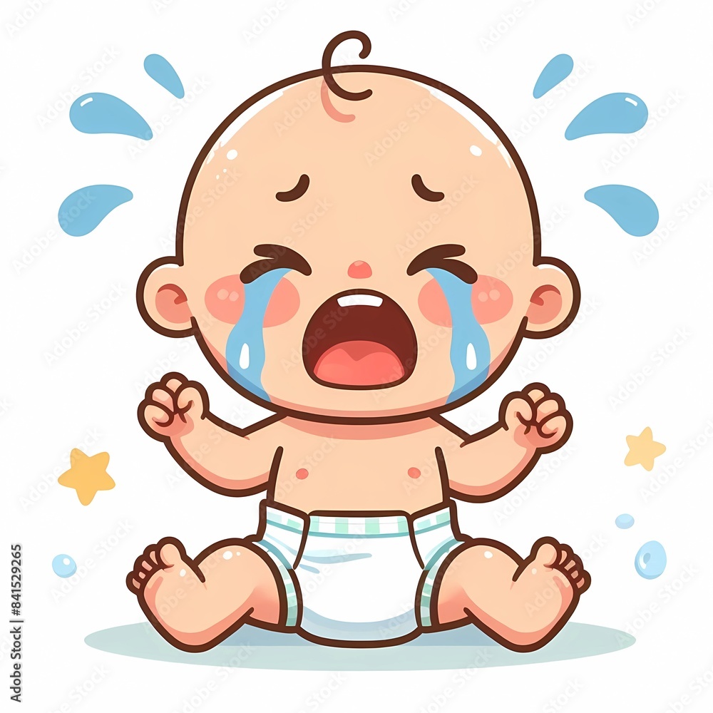 Child in diaper crying Child in diaper crying