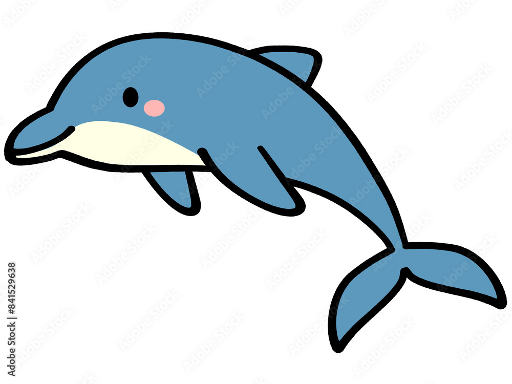 Fototapeta premium ジャンプするイルカのイラスト素材