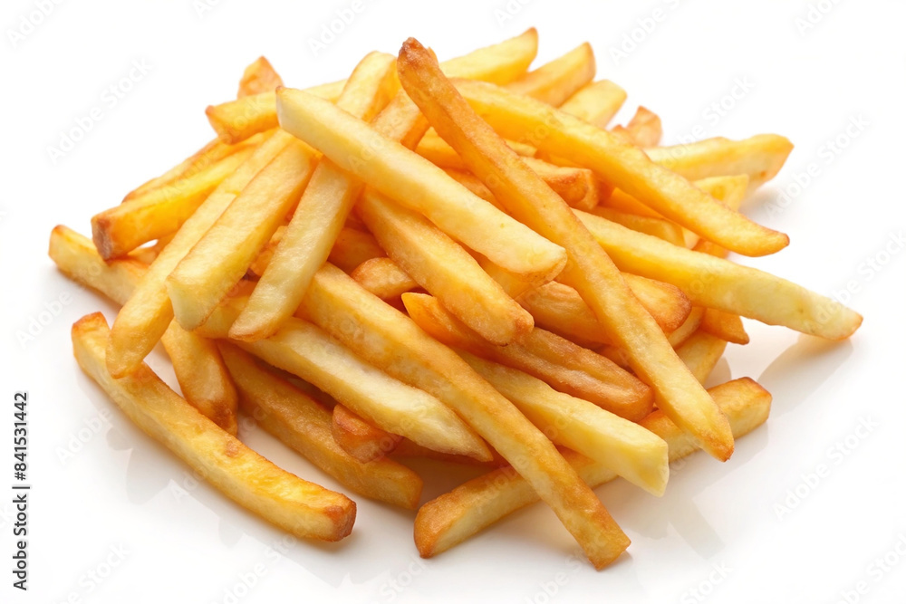 delicious french fries on white background delicious french fries on white background