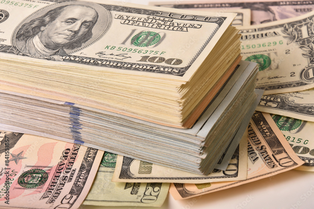 Paper money lot of dollar banknotes Paper money lot of dollar banknotes