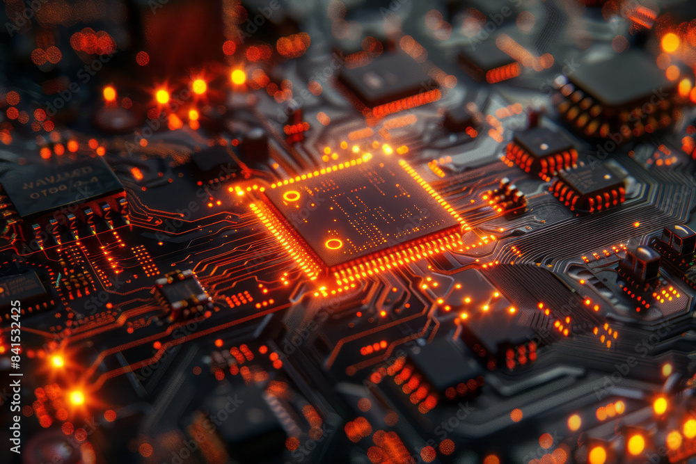 Close-up of a highly detailed CPU microchip with precision engineering, Close-up of a highly detailed CPU microchip with precision engineering,