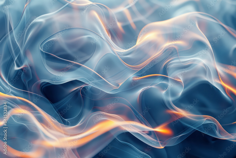 Fototapeta premium Dynamic and fluid abstract forms that appear to be moving, perfect for attention-grabbing visuals,