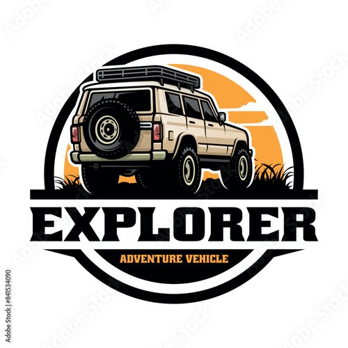 overland offroad 4x4 vehicle illustration logo vector