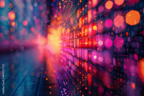 Wallpaper Mural Vibrant abstract pixel glow with cutting-edge digital typography, Torontodigital.ca