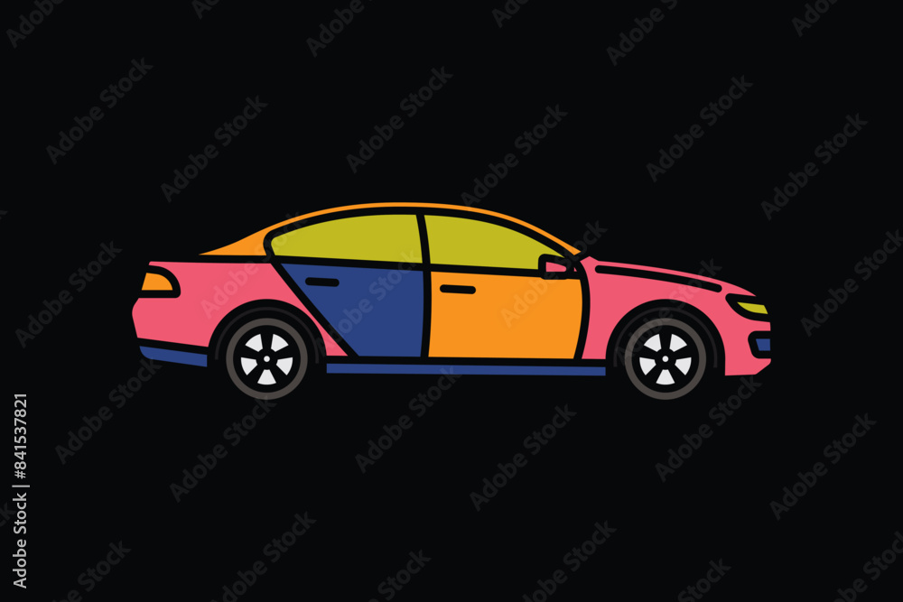 Original vector illustration. A passenger car. A contour icon. Original vector illustration. A passenger car. A contour icon.