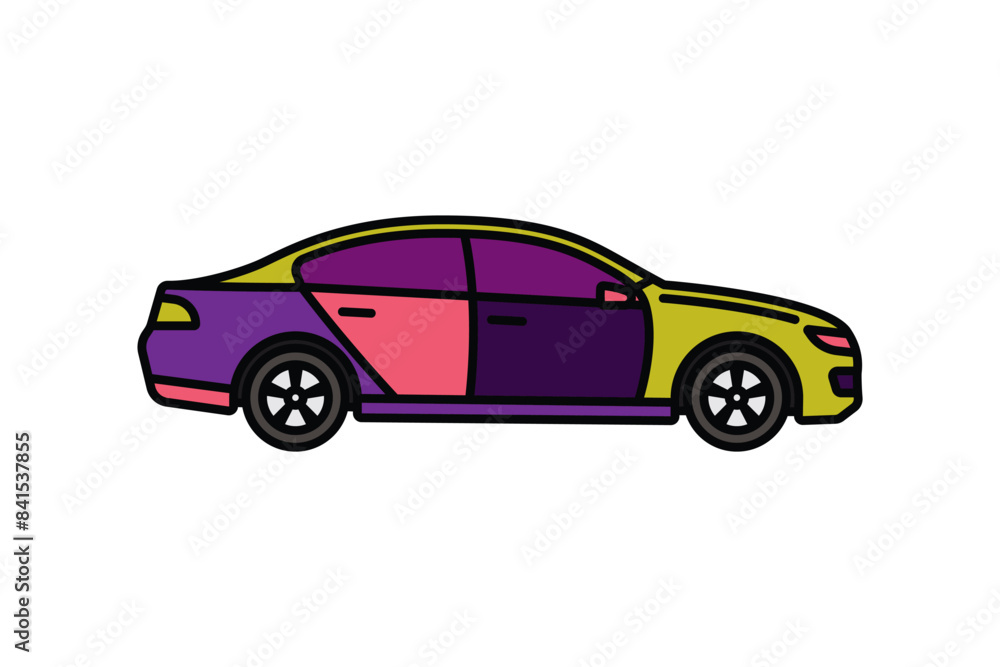 Original vector illustration. A passenger car. A contour icon. Original vector illustration. A passenger car. A contour icon.