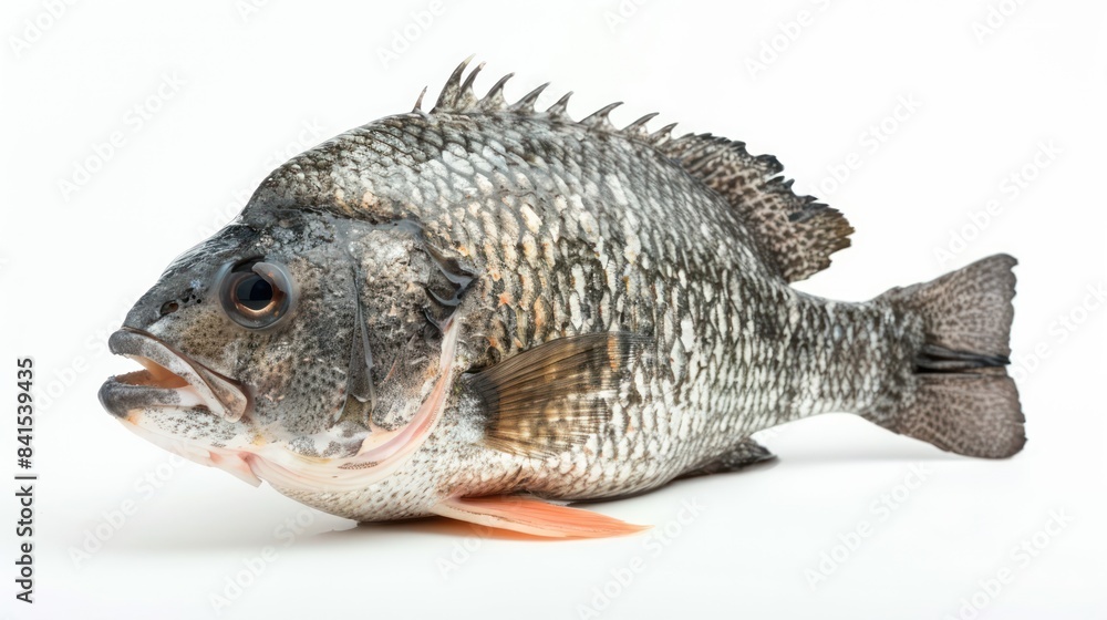 Drum Fish full body clearly photo on white background Drum Fish full body clearly photo on white background
