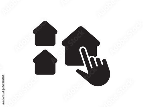 Icon a house representation, isolated against a clean background. This simple vector symbol evokes a sense of warmth and security, embodying the concept of home.