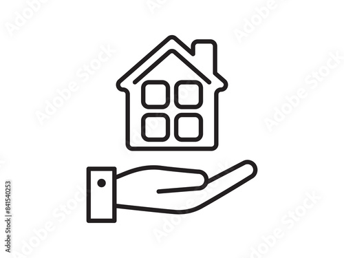 Icon a house representation, isolated against a clean background. This simple vector symbol evokes a sense of warmth and security, embodying the concept of home.
