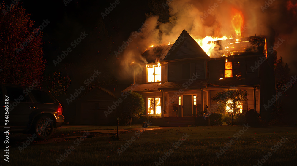 house fire at night house fire at night