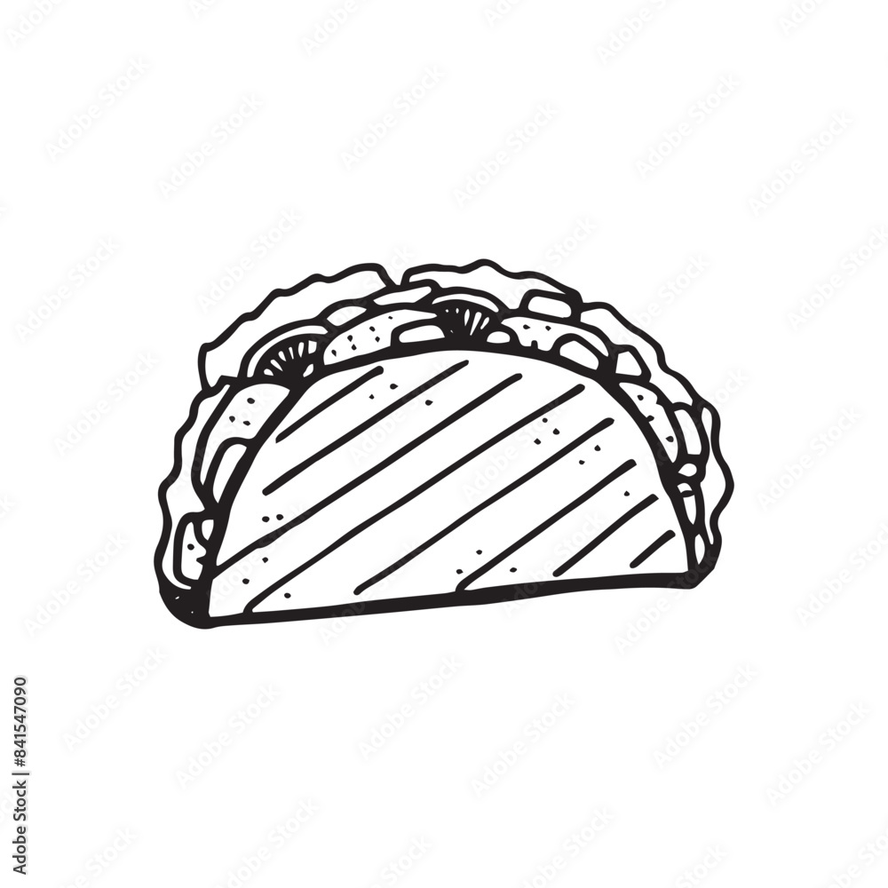 taco illustration on isolated white background taco illustration on isolated white background
