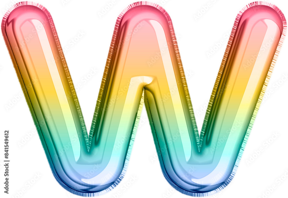 Rainbow Metallic Balloon Letter W Rainbow Metallic Balloon Letter W