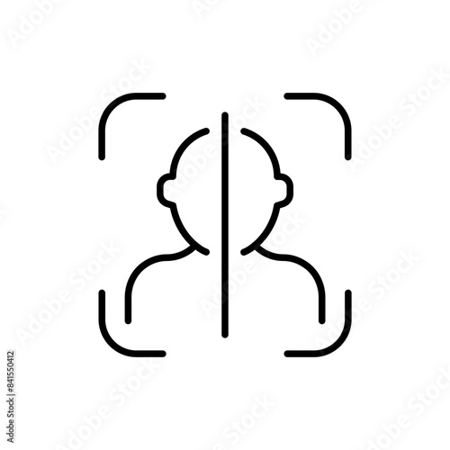 Face recognition outline icons, minimalist vector illustration ,simple transparent graphic element .Isolated on white background