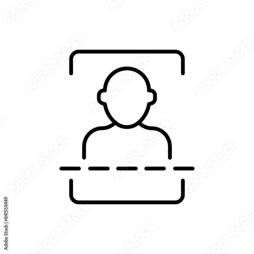 Face recognition outline icons, minimalist vector illustration ,simple transparent graphic element .Isolated on white background