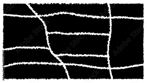 Jagged rectangle. Black simple shape. Rectangle paper template jagged and rough.