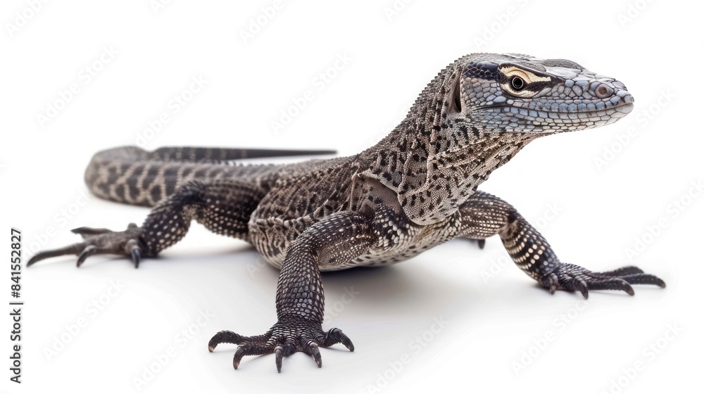 Earless Monitor Lizard full body clearly photo on white background , Earless Monitor Lizard full body clearly photo on white background ,