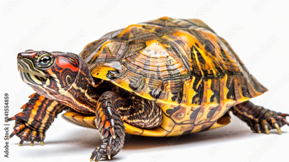 Eastern Box Turtle full body clearly photo on white background , Eastern Box Turtle full body clearly photo on white background ,