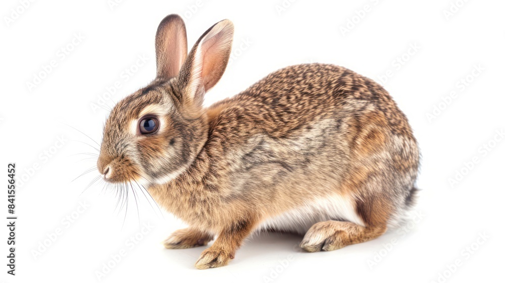 Eastern Cottontail full body clearly photo on white background , Eastern Cottontail full body clearly photo on white background ,
