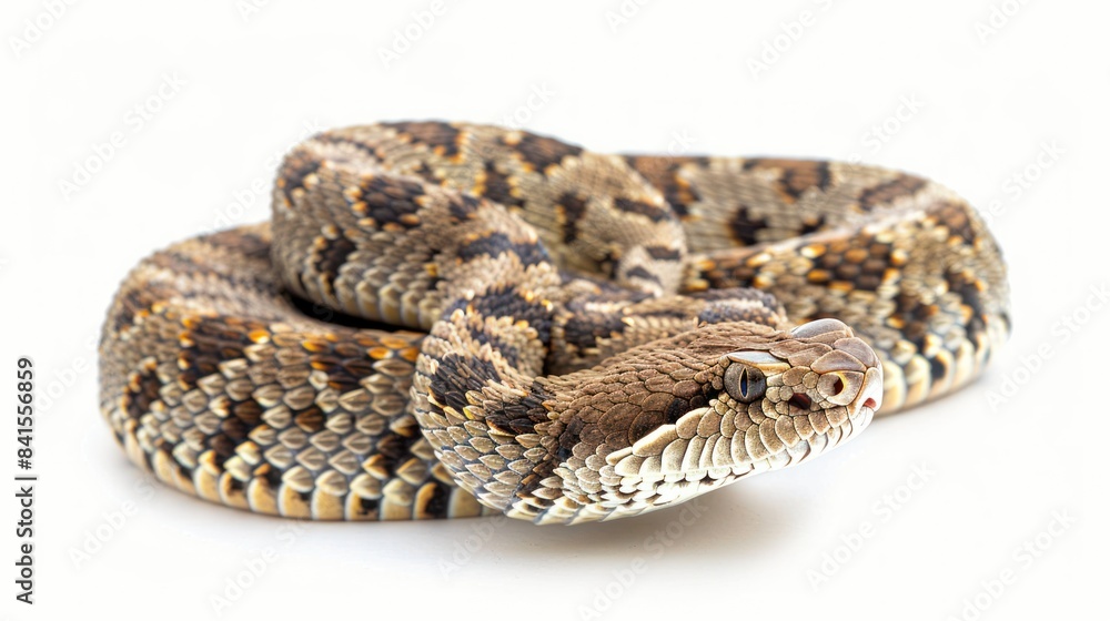 Eastern Diamondback Rattlesnake full body clearly photo on white background , Eastern Diamondback Rattlesnake full body clearly photo on white background ,