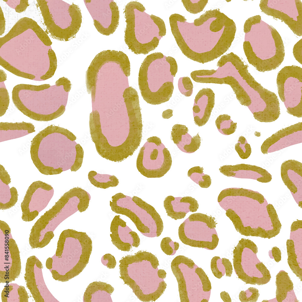 Leopard pattern png transparent background pink paint style seamless ...