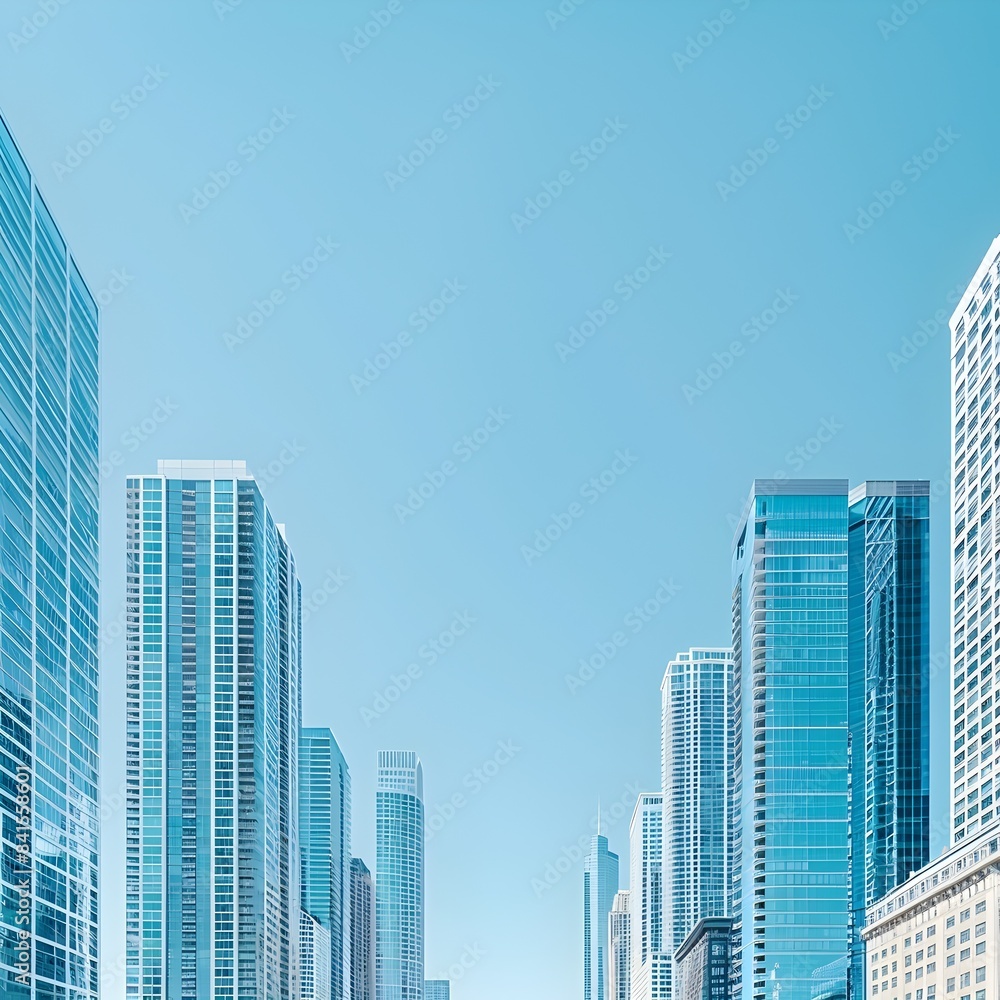 Sleek and Towering Cityscape of Modern High Rise Buildings Under Bright Sunlight Sleek and Towering Cityscape of Modern High Rise Buildings Under Bright Sunlight