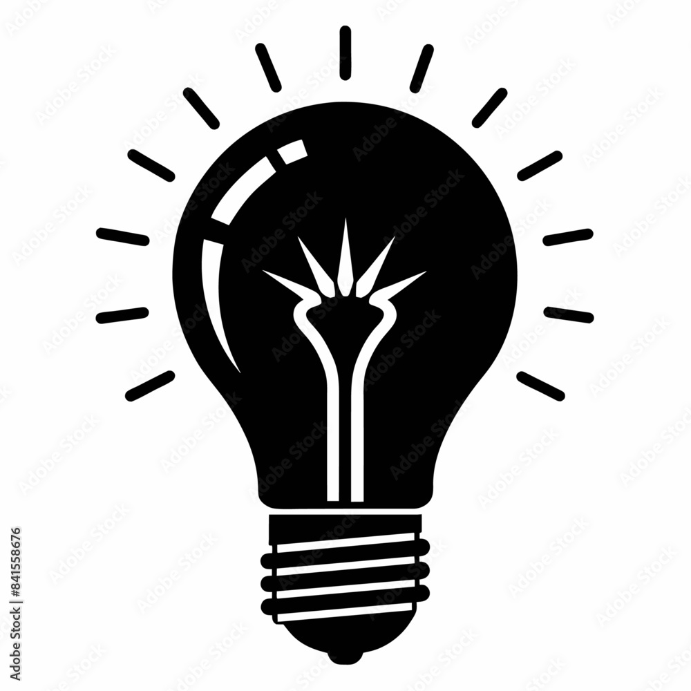 Light bulb black silhouette illustration Light bulb black silhouette illustration