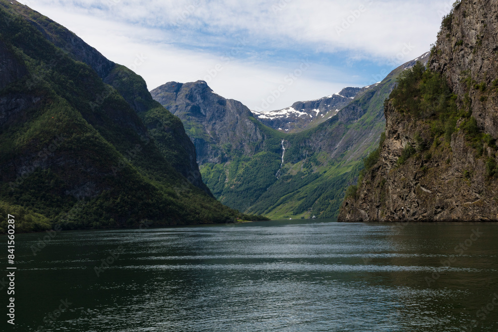 Norway Aurlang fjord on a cloudy summer day Norway Aurlang fjord on a cloudy summer day