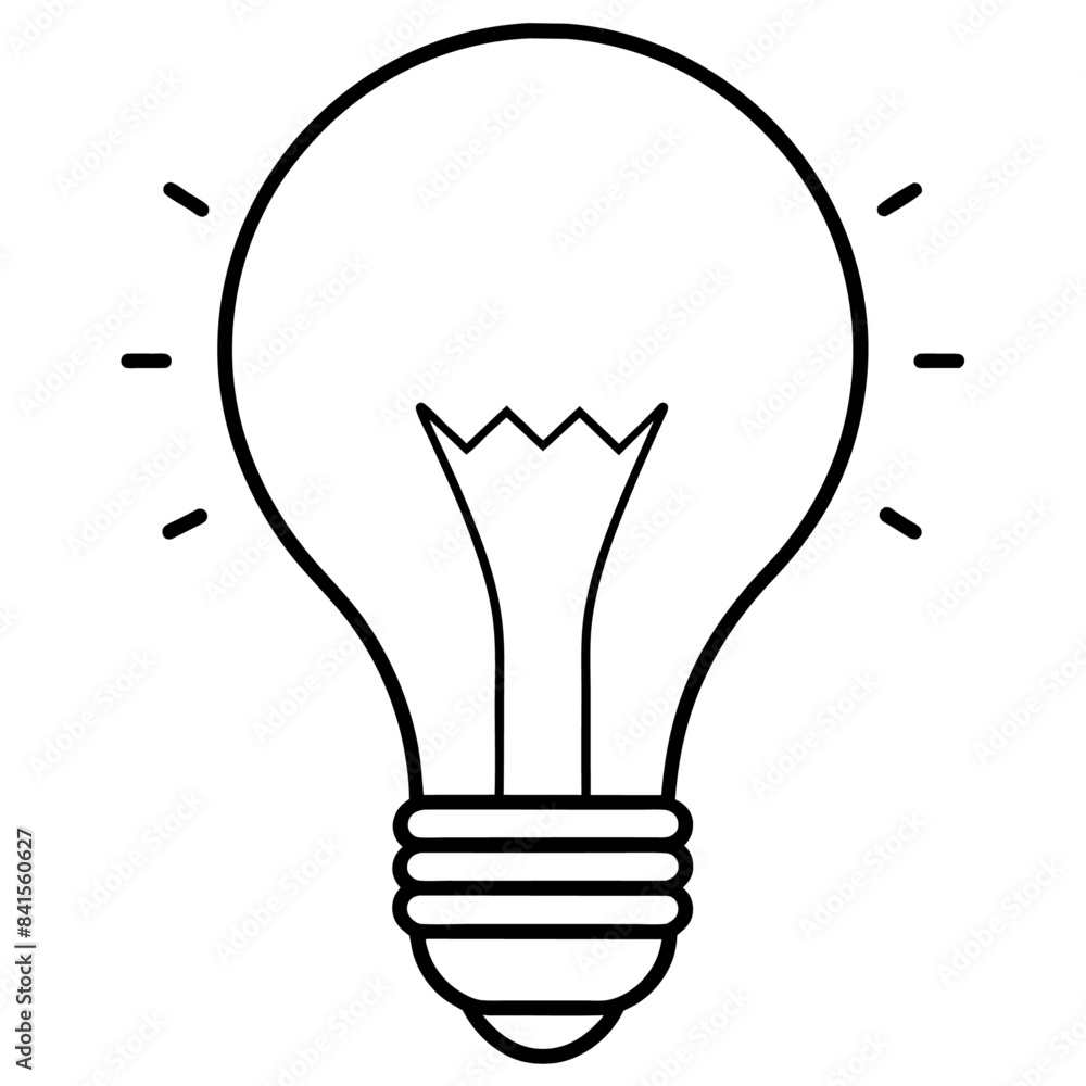 Light bulb outline coloring book page line art drawing Light bulb outline coloring book page line art drawing
