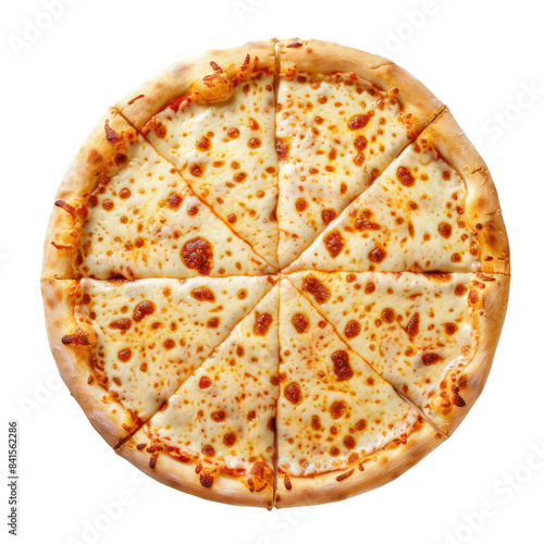 cheese pizza top view full length isolate on trasparency background PNG photo