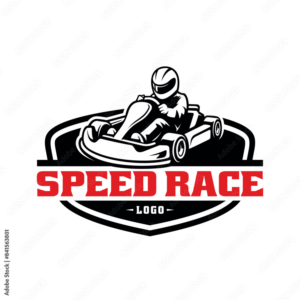 Fototapeta premium gokart, sport automotive illustration logo vector