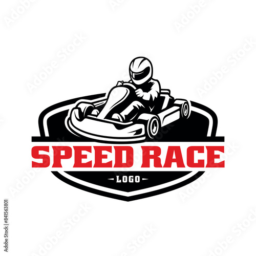 gokart, sport automotive illustration logo vector
